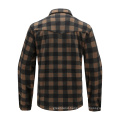 Men's Rpet velvet shirt checked print recyclable eco shirt with welt pocket
